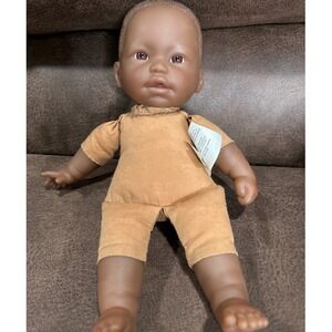 Berenquer Baby Doll African American Realistic Vinyl Brown Eyes 11 Inch soft bod